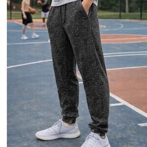 Rewash boy men jogger sweatpants size Small black speckle pants drawstring